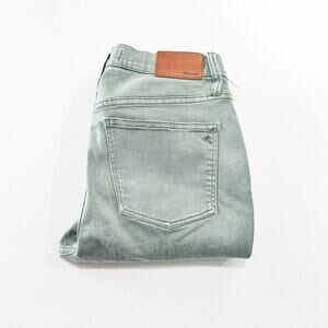 Madewell 9" High-Rise Skinny Green Khaki Stretch Denim Jeans Size 28